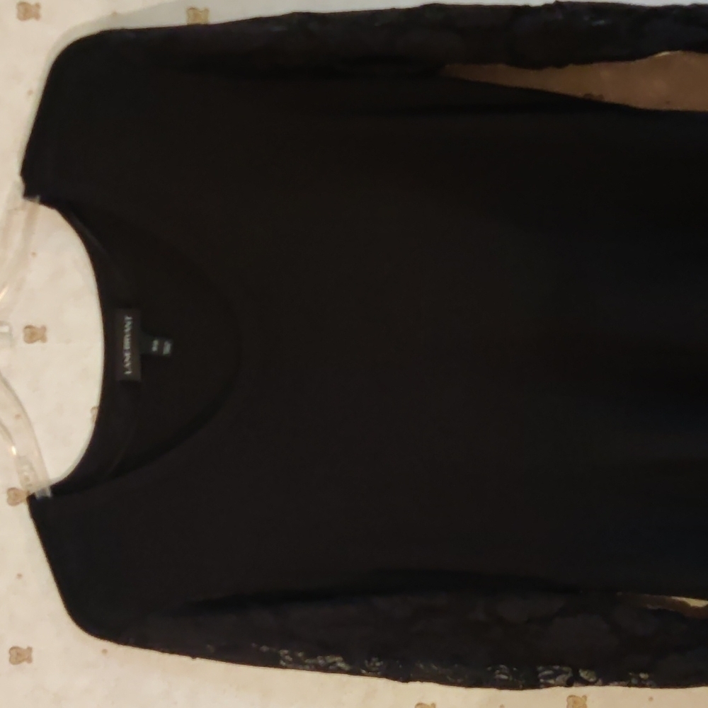Lane Bryant Black Knit Peplum Top Size 18/20